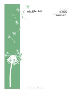 Dandelions Letterhead Letterhead Template