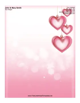 Danging Hearts Letterhead Letterhead Template