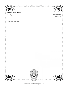 Dia De Los Muertos Letterhead Letterhead Template