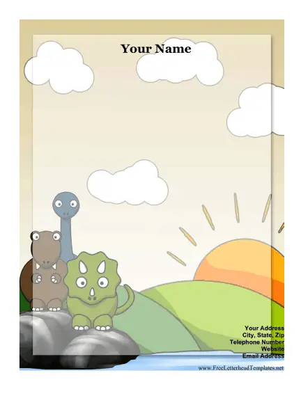 Dinosaur Kid Letterhead Letterhead Template