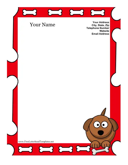 Dog Kid Letterhead Letterhead Template