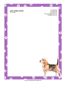 Dog Letterhead Beagle Letterhead Template
