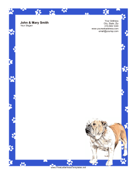 Dog Letterhead Bulldog Letterhead Template