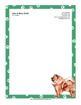 Dog Letterhead Chow Letterhead Template