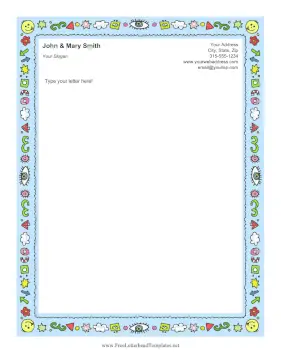 Doodle Border Letterhead Template