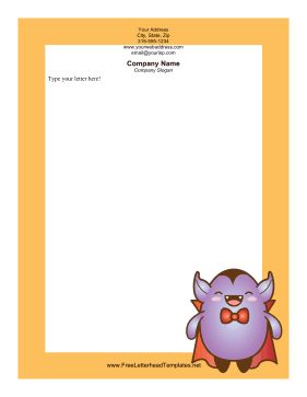 Dracula Halloween Letterhead Letterhead Template