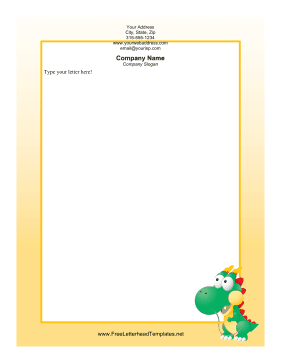 Dragon Orange Letterhead Letterhead Template