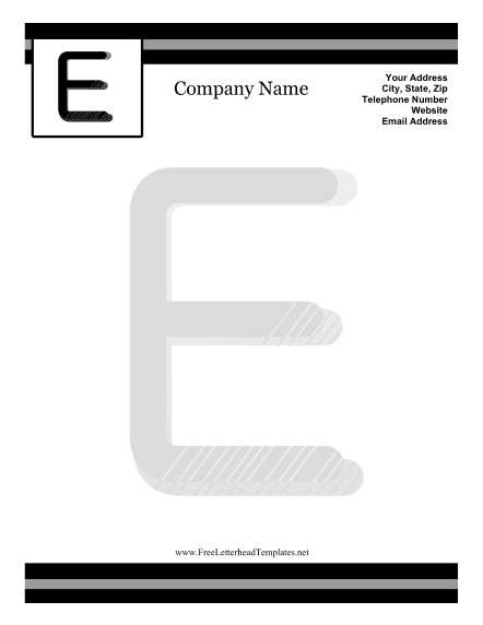 E Monogram Letterhead Letterhead Template