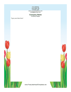 easter Tulips Letterhead Letterhead Template