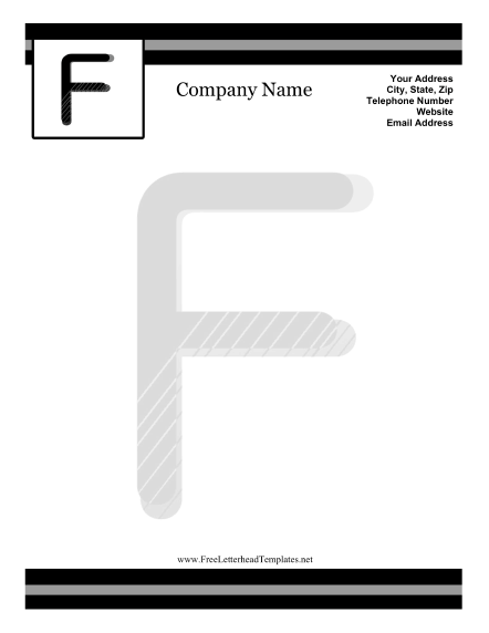 F Monogram Letterhead Letterhead Template