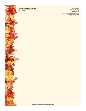 Fall Leaves Letterhead Letterhead Template