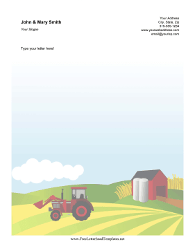 Farm Tractor Letterhead Letterhead Template