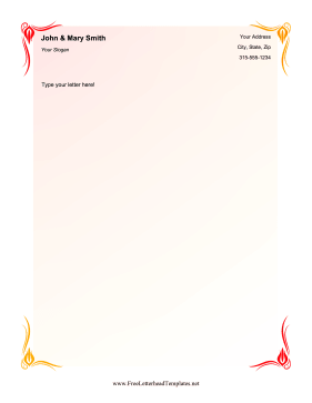 Fiery Corners Letterhead Letterhead Template