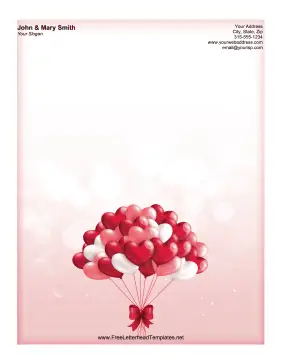 Floating Balloons Letterhead Letterhead Template