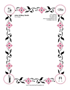 Floral Wedding Letterhead Letterhead Template