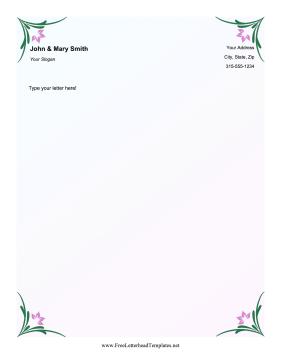 Flower Corners Letterhead Letterhead Template