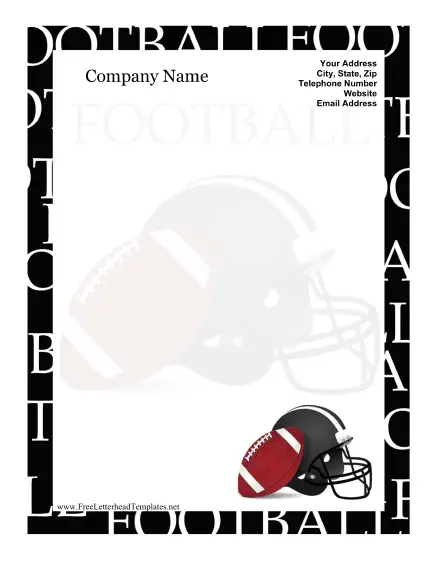 Football Letterhead Letterhead Template