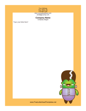 Frankensteins Bride Halloween Letterhead Letterhead Template