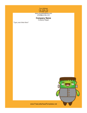 Frankensteins Monster Halloween Letterhead Letterhead Template