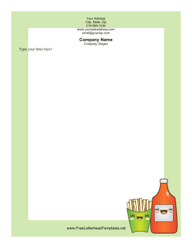 Fries and Ketchup Letterhead Letterhead Template