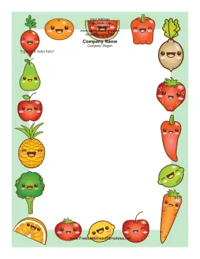 Fruits and Vegetables Letterhead Letterhead Template