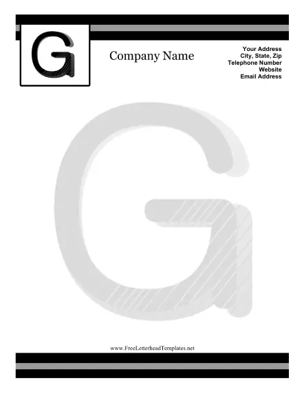 G Monogram Letterhead Letterhead Template