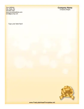 Gold Bow Letterhead Letterhead Template