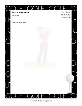 Golf Letterhead Letterhead Template