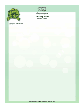 Green Bow Letterhead Letterhead Template