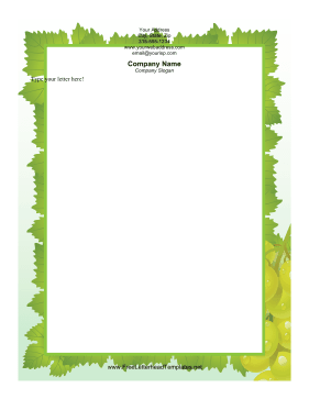 Green Grapes Letterhead Letterhead Template