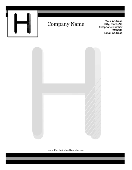 H Monogram Letterhead Letterhead Template