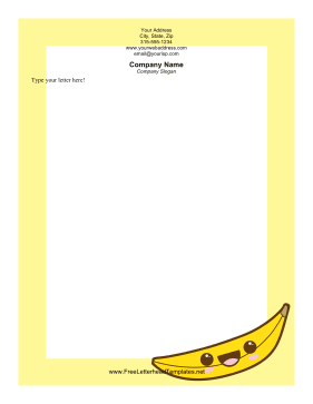 Happy Banana Letterhead Letterhead Template