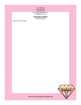 Happy Diamond Valentines Letterhead Letterhead Template