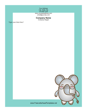 Happy Elephant Letterhead Letterhead Template