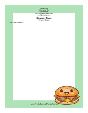 Happy Hamburger Letterhead Letterhead Template