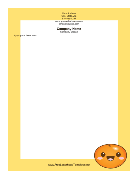 Happy Orange Letterhead Letterhead Template