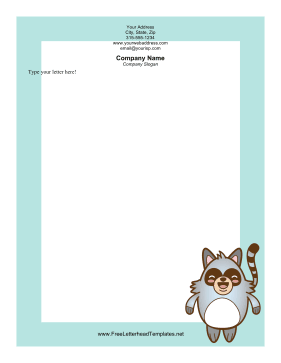 Happy Raccoon Letterhead Letterhead Template