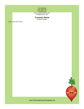 Happy Radish Letterhead Letterhead Template