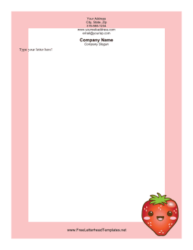Happy Strawberry Letterhead Letterhead Template