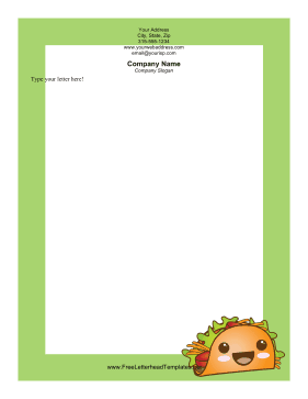 Happy Taco Letterhead Letterhead Template