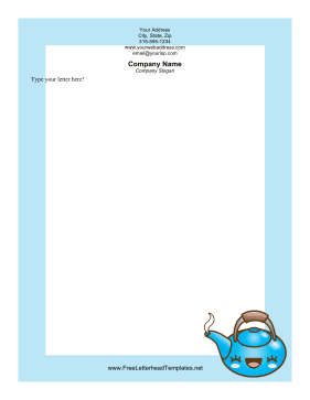 Happy Tea Kettle Letterhead Letterhead Template