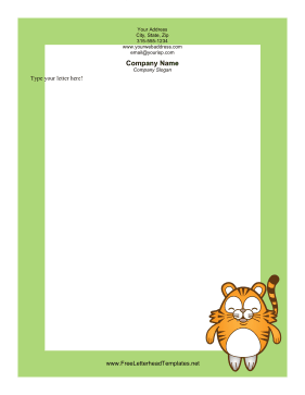 Happy Tiger Letterhead Letterhead Template