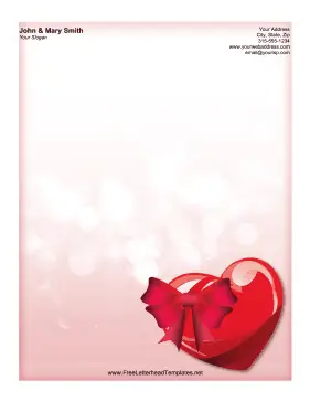 Heart Bow Letterhead Letterhead Template