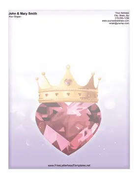 Heart Crown Letterhead Letterhead Template