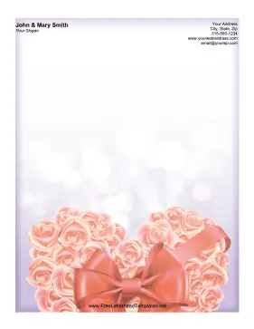 Heart Rose Bow Letterhead Letterhead Template