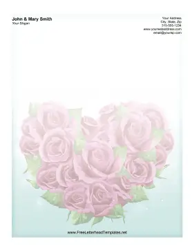 Heart Rose Letterhead Letterhead Template