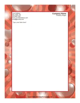 Hearts Lens Flare Valentines Letterhead Letterhead Template