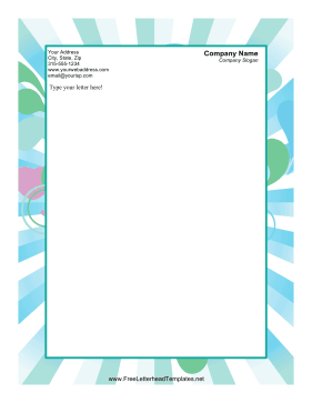 Hearts and Stripes Valentines Letterhead Letterhead Template