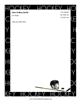 Hockey Letterhead Letterhead Template