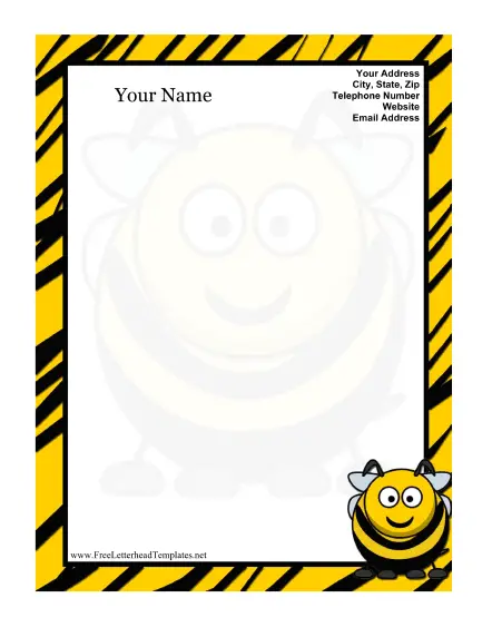 Honeybee Kid Letterhead Letterhead Template